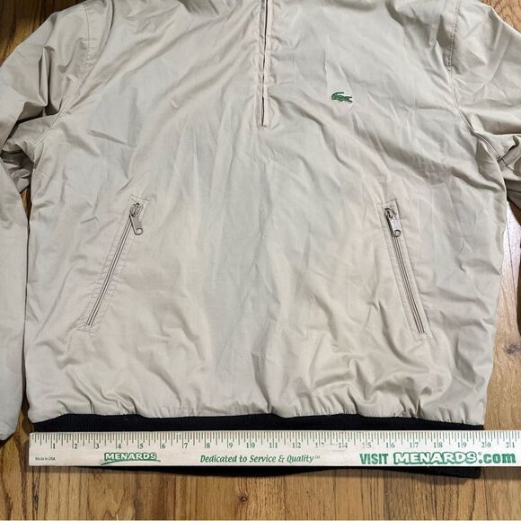 Lacoste Men's Tan bomber Jacket 1/4 zip vintage sz Large - Picture 7 of 15